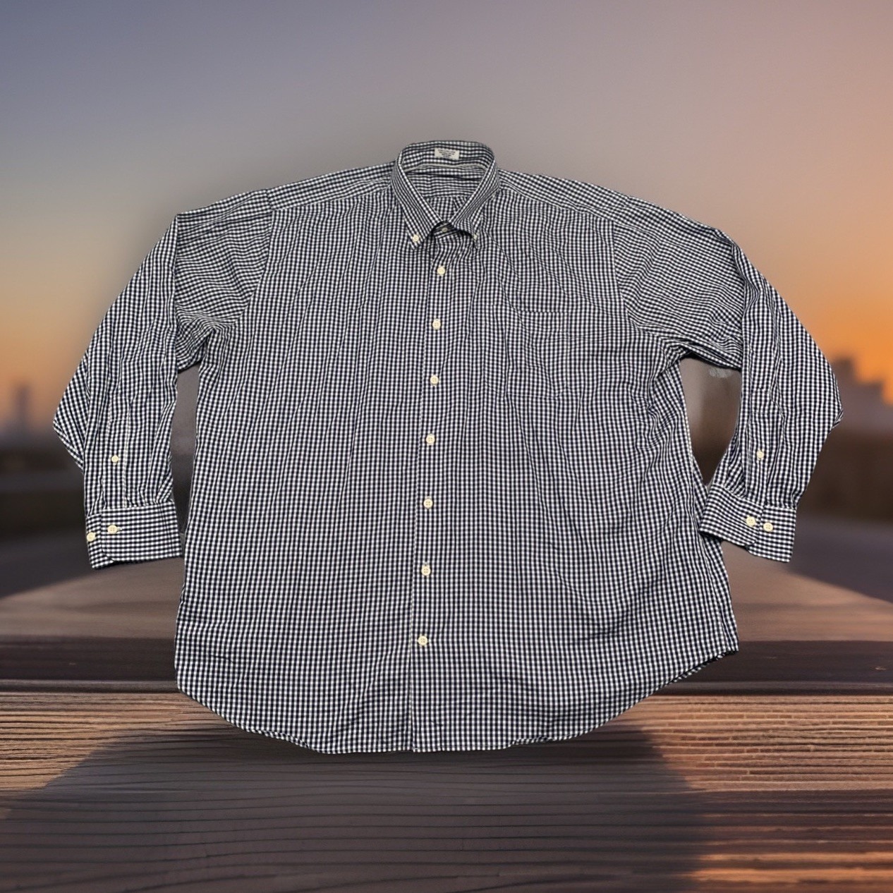 Peter Millar Size 2xl Button Front Shirt Blue Plaid/Check Silk Cotton Xxl Luxury